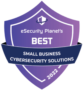 Purple eSecurity Planet Badge: Best Small Business Cybersecurity Solutions 2022.