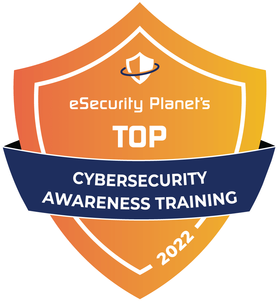 Orange eSecurity Planet Badge: Top Cybersecurity Awareness Training2022.