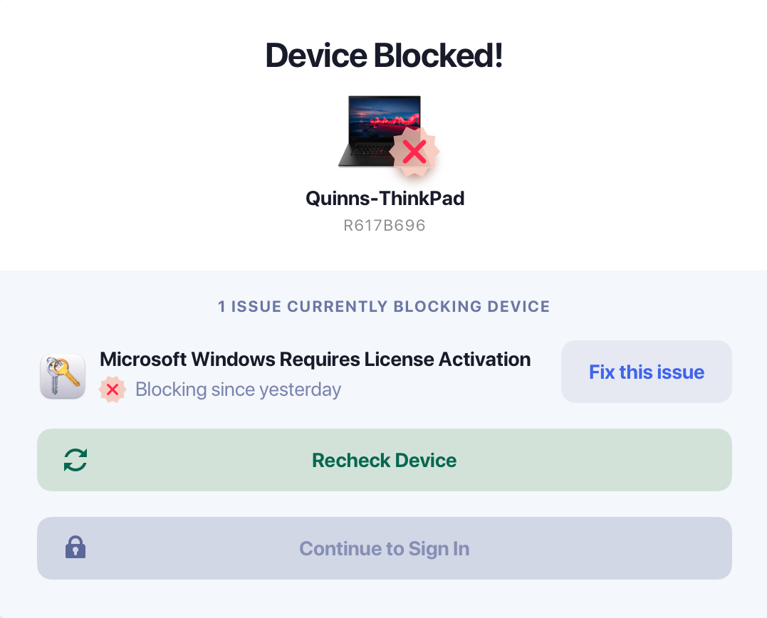 Blocked Windows genuine - Kolide